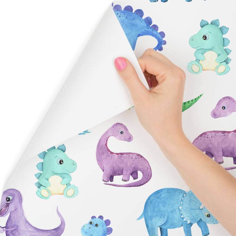 Tapeta W Kolorowe Dinozaury, Do Pokoju Chłopca