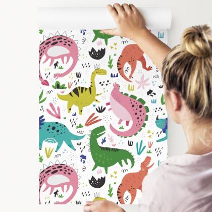 Tapeta Dla Dzieci - Kolorowe Dinozaury