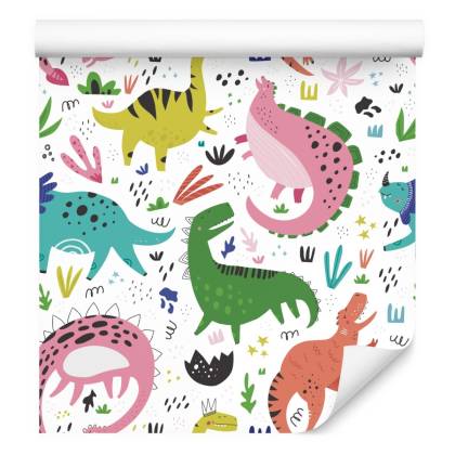 Tapeta Dla Dzieci - Kolorowe Dinozaury