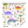 Tapeta Kolorowa Dinozaury Palmy, Do Pokoju Dziecka