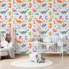 Tapeta Dla Dzieci, Tęcza Chmury Kolorowe Dinozaury