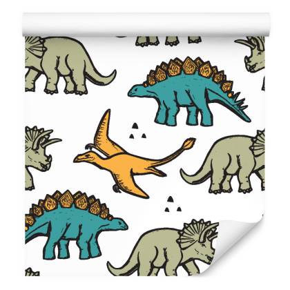 Tapeta W Kolorowe Dinozaury, Dla Dzieci
