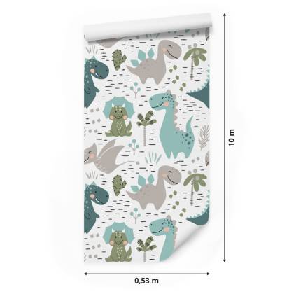Tapeta Do Pokoju Dziecka Dinozaury Kaktusy