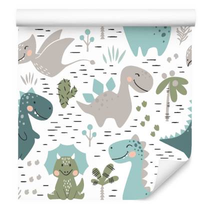 Tapeta Do Pokoju Dziecka Dinozaury Kaktusy