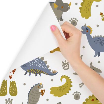 Tapeta Dla Dzieci, Dinozaury Kropki Serca