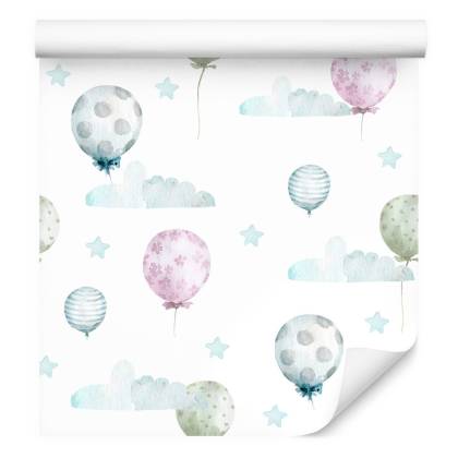 Tapeta Pastelowe Balony Na Tle Gwiazd