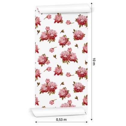 Tapeta Kolorowe Peonie - Akwarela