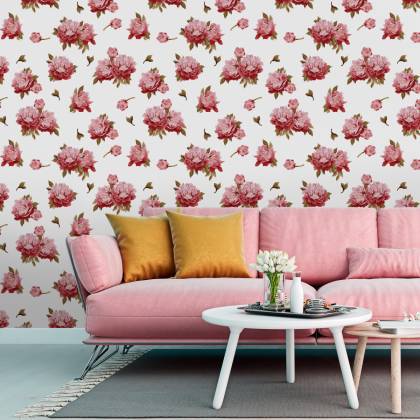Tapeta Kolorowe Peonie - Akwarela