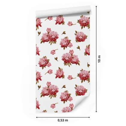Tapeta Kolorowe Peonie - Akwarela