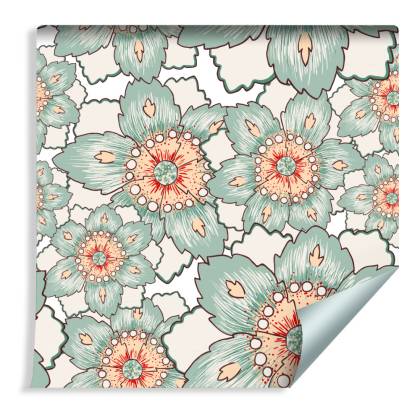 Tapeta Kolorowe Kwiaty W Stylu Vintage