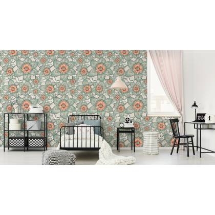 Tapeta Kolorowe Kwiaty W Stylu Vintage
