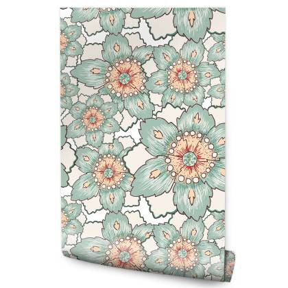 Tapeta Kolorowe Kwiaty W Stylu Vintage