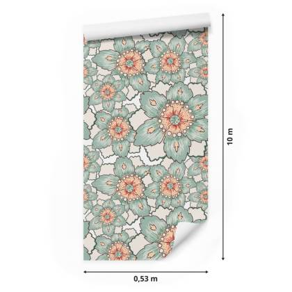 Tapeta Kolorowe Kwiaty W Stylu Vintage