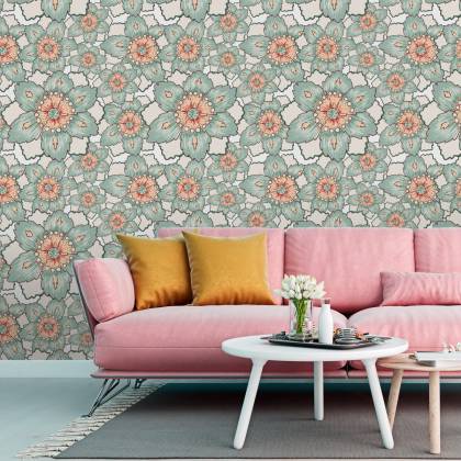 Tapeta Kolorowe Kwiaty W Stylu Vintage