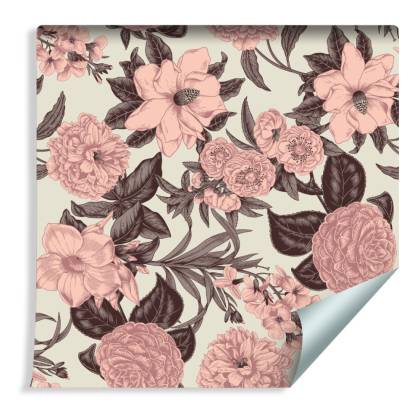 Tapeta Pastelowe Kwiaty W Stylu Vintage