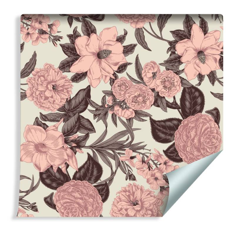 Tapeta Pastelowe Kwiaty W Stylu Vintage