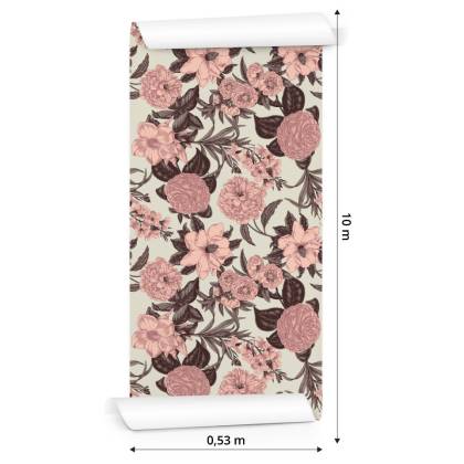 Tapeta Pastelowe Kwiaty W Stylu Vintage