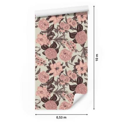 Tapeta Pastelowe Kwiaty W Stylu Vintage