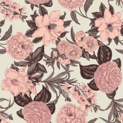 Tapeta Pastelowe Kwiaty W Stylu Vintage