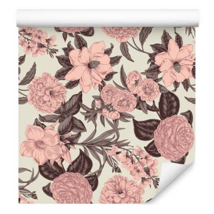 Tapeta Pastelowe Kwiaty W Stylu Vintage