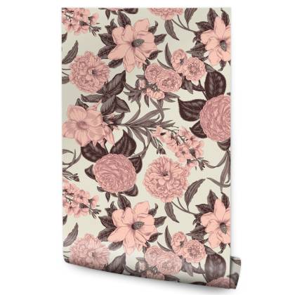Tapeta Pastelowe Kwiaty W Stylu Vintage