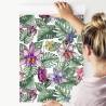 Tapeta Kolorowe Kwiaty Orchidei I Liście Monstery
