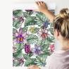 Tapeta Kolorowe Kwiaty Orchidei I Liście Monstery