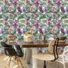 Tapeta Kolorowe Kwiaty Orchidei I Liście Monstery