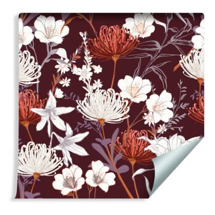Tapeta Polne Kwiaty W Stylu Vintage