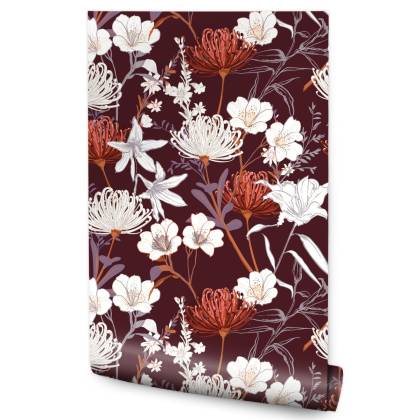 Tapeta Polne Kwiaty W Stylu Vintage