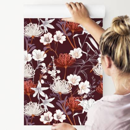 Tapeta Polne Kwiaty W Stylu Vintage