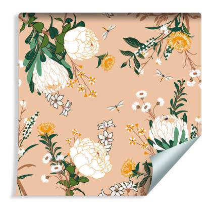 Tapeta Kolorowe Kwiaty W Stylu Vintage