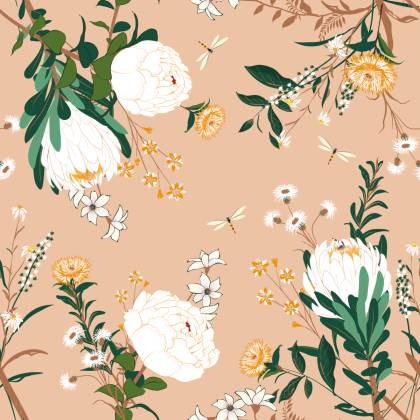 Tapeta Kolorowe Kwiaty W Stylu Vintage