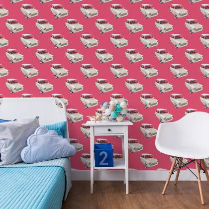 Tapeta Dla Dzieci - Kultowe Auta W Stylu Retro
