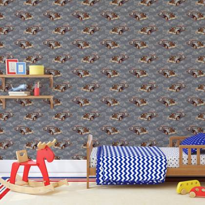 Tapeta Dla Dzieci - Starodawne Auta Malowane Akwarelą W Stylu Vintage