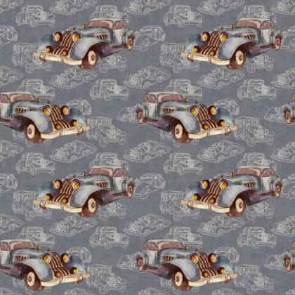 Tapeta Dla Dzieci - Starodawne Auta Malowane Akwarelą W Stylu Vintage