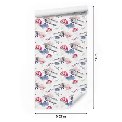 Tapeta Samoloty I Spadochrony W Chmurach