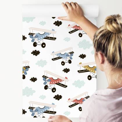 Tapeta Kolorowe Bajkowe Samoloty