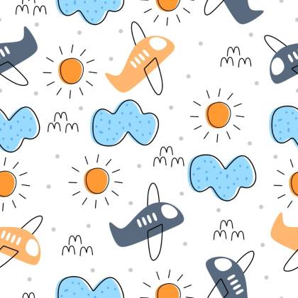 Tapeta Minimalistyczne Bajkowe Samoloty