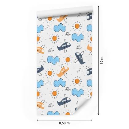 Tapeta Minimalistyczne Bajkowe Samoloty