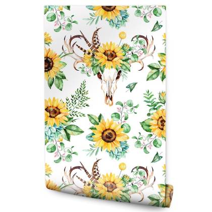 Tapeta Słoneczniki W Stylu Boho