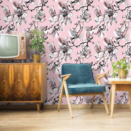 Tapeta Pastelowe Kwiaty Magnolii