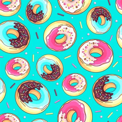 Tapeta Kolorowe Pączki Z Posypką