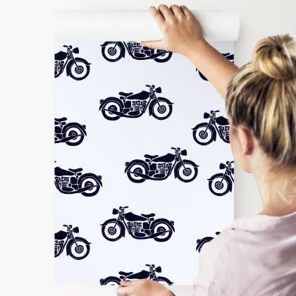Tapeta Czarno-Białe Motocykle Vintage
