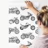 Tapeta Czarno-Białe Rysowane Motocykle