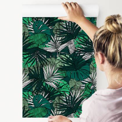 Tapeta Liście Monstera Bananowca Palmy