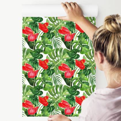 Tapeta Czerwone Kwiaty