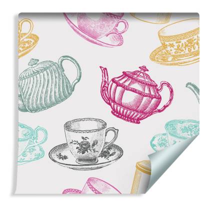 Tapeta Do Kuchni - Zestaw Do Herbaty Vintage