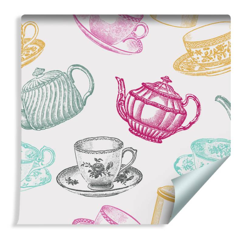 Tapeta Do Kuchni - Zestaw Do Herbaty Vintage