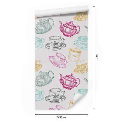 Tapeta Do Kuchni - Zestaw Do Herbaty Vintage